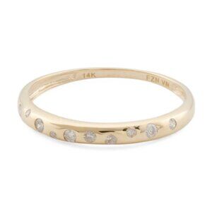 GEMOLIO 14kt Gold Diamond Sprinkle Band Ring
